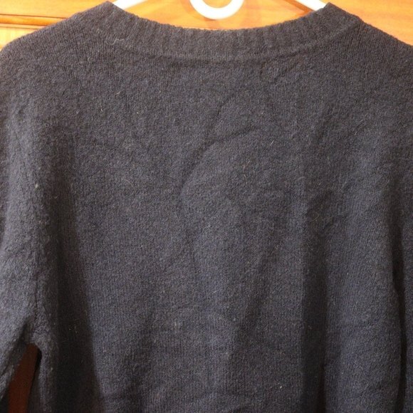 Cynthia Cynthia Steffe Black Cardigan Pocket Beaded Sweater Wool Blend LG - Picture 7 of 14